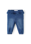 Name It Baby Girl Bibi Denim Sweat Pant, Dark Blue Denim