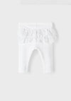 Name It Baby Girl Fausia Frill Legging, Bright White