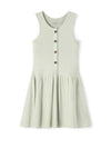 Name It Mini Girls Jo Button Dress, Desert Sage