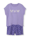 Name It Girl Butterfly Short Sleeve Night Set, Sand Verbena