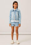 Name It Kid Girl Star Denim Jacket, Light Blue Denim