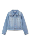 Name It Kid Girl Star Denim Jacket, Light Blue Denim
