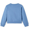 Name It Kid Girl Tiffa Long Sleeve Crop Sweater, Bijou Blue