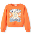 Name It Kid Girl Tiffa Long Sleeve Crop Sweater, Tigerlily