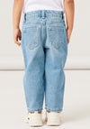 Name It Mini Girl Bella Mom Jeans, Medium Blue Denim