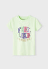 Name It Mini Girl Dea Short Sleeve Tee, Lime Cream