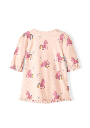Name It Baby Girl Tanna Long Sleeve Dress, Rose Smoke