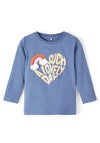 Name It Mini Girl Thilda Long Sleeve Top, Bijou Blue