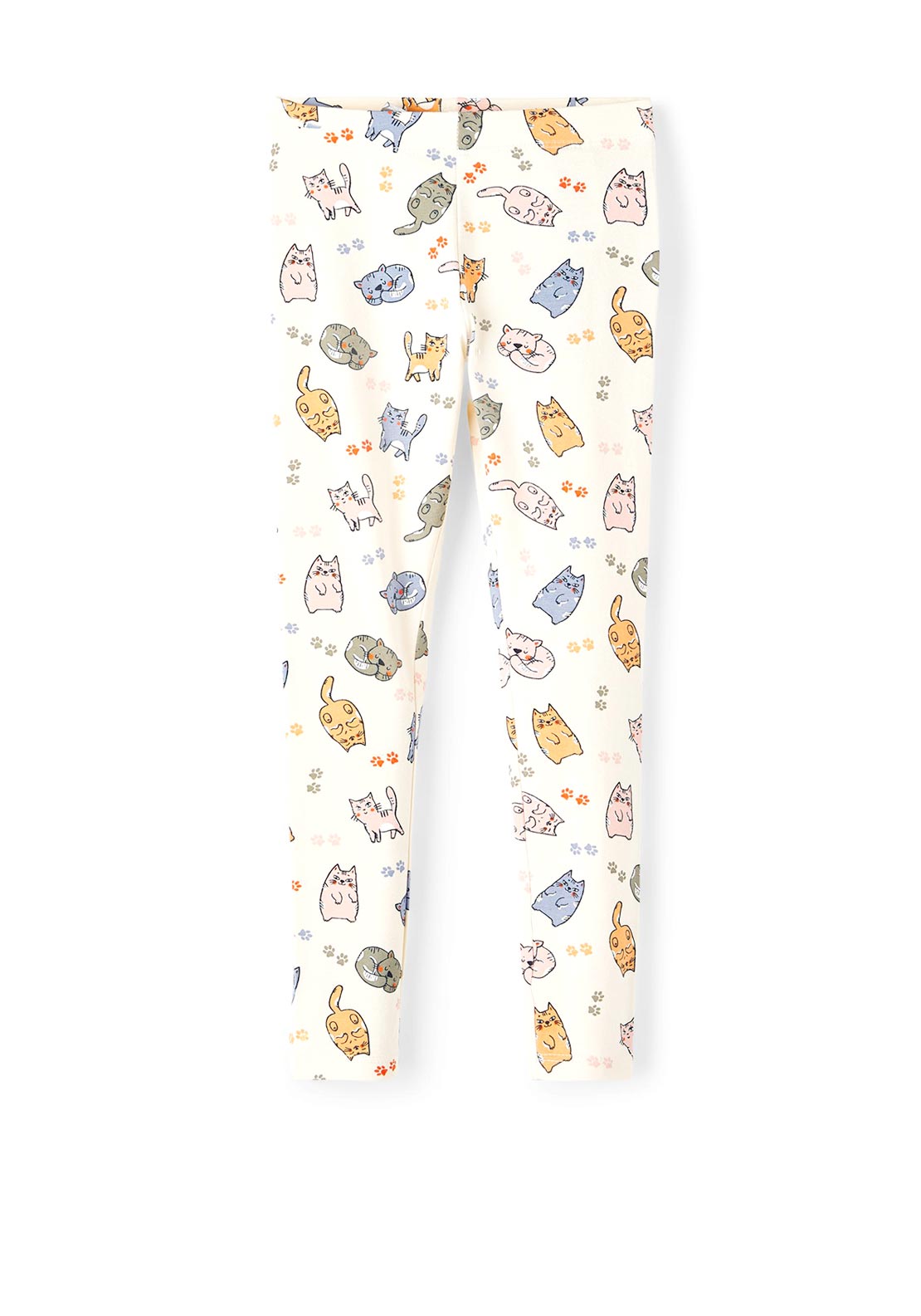 Name It Mini Girl Tone Cat Print Leggings, Buttercream