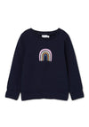 Name It Mini Girl Tracey Rainbow Sweater, Dark Sapphire