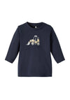 Name It Baby Boy Dobbie Long Sleeve Top, Dark Sapphire