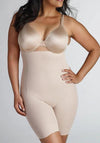 Naomi & Nicole Plus Unbelievable Comfort Hi Waist Thigh Slimmer, Warm Beige