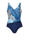 Naturana Beachwear Contouring Scoop Back Swimwear, Navy Multi
