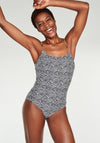 Naturana Graphic Print Swimsuit, Black and White