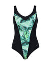 Naturana Valessa Tropical Panel Swimsuit, Black Multi