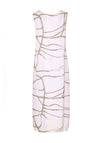 Naya Sleeveless Abstract Print Linen Midi Dress, White