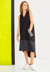 Naya Stripe Panel Piece Long Sleeveless Dress, Black