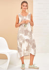 Naya Sleeveless Curved Hem Midi Dress, Stone