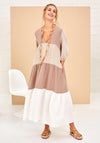 Naya Ombre Panel Smock Maxi Dress, Beige