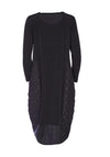 Naya Jersey Contrast Embossed Pocket Hem Dress, Black