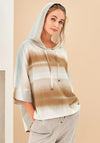 Naya Faded Striped Hooded Top, Beige Multi