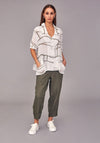Naya Abstract Print Linen Jacket, White