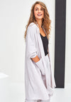 Naya Waterfall Collar Long Light Jacket, Dove