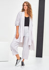 Naya Waterfall Collar Long Light Jacket, Dove
