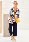 Naya Oversize Print Linen Jacket, French Navy & White