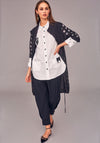 Naya Ring Panel Cotton Shirt, White