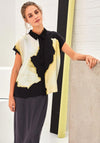 Naya Blurred Print Sleeveless Shirt, Black Multi