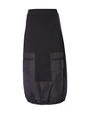 Naya Taffeta Panel Midi Skirt, Black