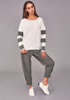 Naya Stripe Sleeve Relaxed Fit Sweatshirt, Off White