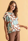 Naya Floral Relaxed Fit Satin Top, Multi