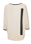Naya Oversize Stripe Panel Top, White