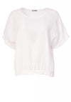 Naya Gather Hem Waffle Top, White