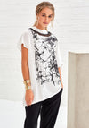 Naya Mesh Hooded Printed Top, White
