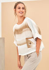 Naya Oversized Blur Print Pocket Top, Stone Multi