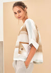 Naya Oversized Blur Print Pocket Top, Stone Multi