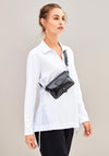 Naya Drawstring Waist Collared Top, White