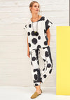 Naya Dot Print Top, White & Black