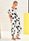 Naya Dot Print Top, White & Black