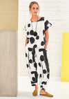 Naya Dot Print Top, White & Black