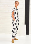 Naya Dot Print Top, White & Black