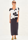 Naya Dot Print Sleeveless Top, White & Black