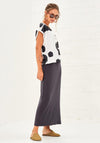 Naya Dot Print Sleeveless Top, White & Black