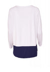 Naya Panel Trim Jersey Top, White & Navy