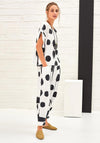 Naya Dot Print Balloon Trousers, White & Black