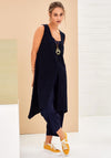 Naya Long Split Hem Top, Navy