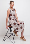 Naya Spot Print Relaxed Fit Midi Dress, Beige